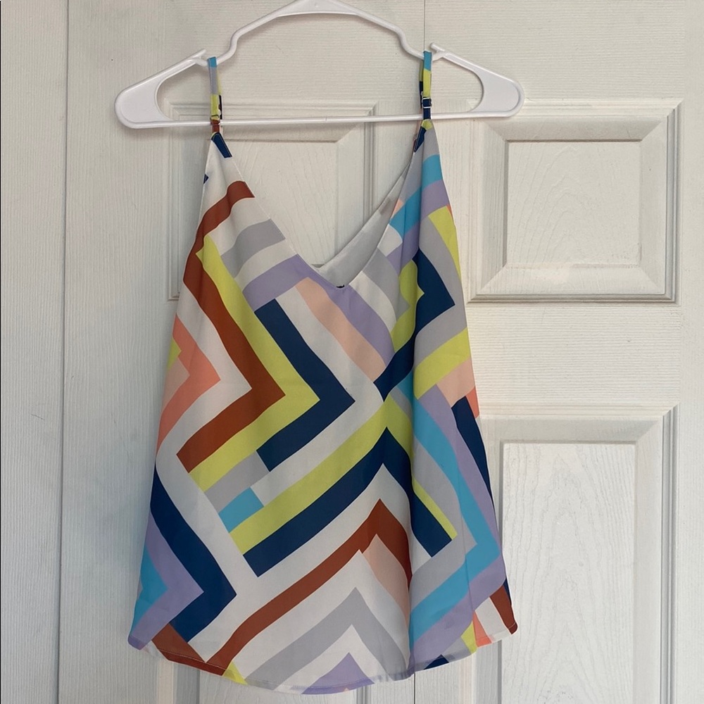Multicolor Chevron Strappy Top